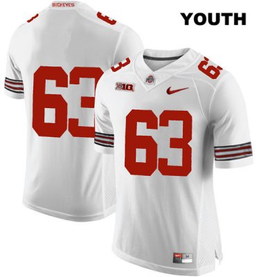 Youth NCAA Ohio State Buckeyes Kevin Woidke #63 College Stitched No Name Authentic Nike White Football Jersey QQ20J43MD